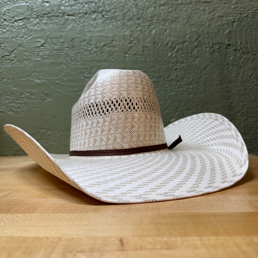 Cowboy’s Custom Greeley Hat Works Straw Rodeo American Hat Size 7 Long Oval - Picture 3 of 11